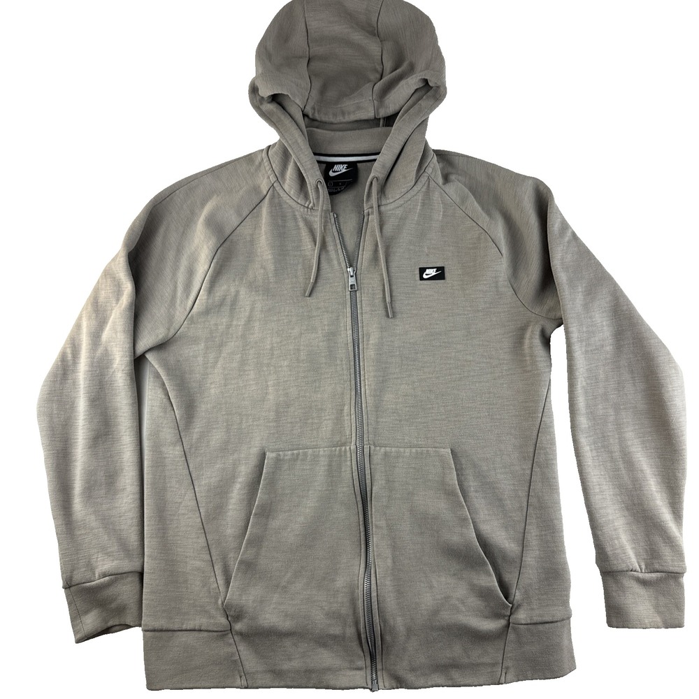 VTG Nike Zip Hoodie Men's Size L Gray Full Zip Pockets